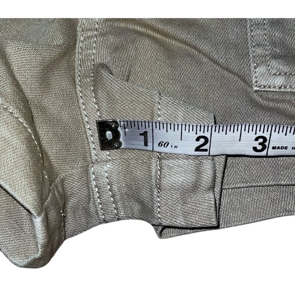 Aerie Womens Khaki Denim Overalls Shorts XS Womens Adjustable Straps Pockets Bei - Picture 8 of 16